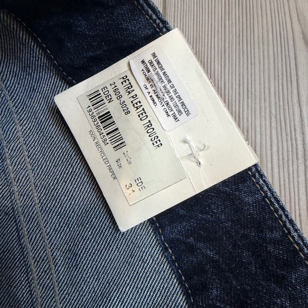 NWT Citizens of Humanity Petra Pleated Trouser Jeans 31 Eden Dark Wash Wide Leg - Picture 7 of 14